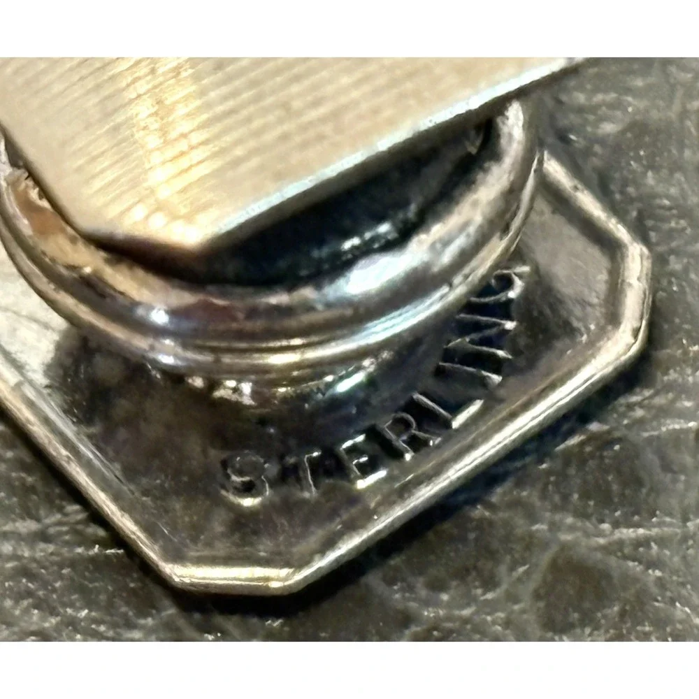 Vintage B&W Co Kum-A-Part Art Deco Sterling Silver Top Snap Cufflinks Pat 1923